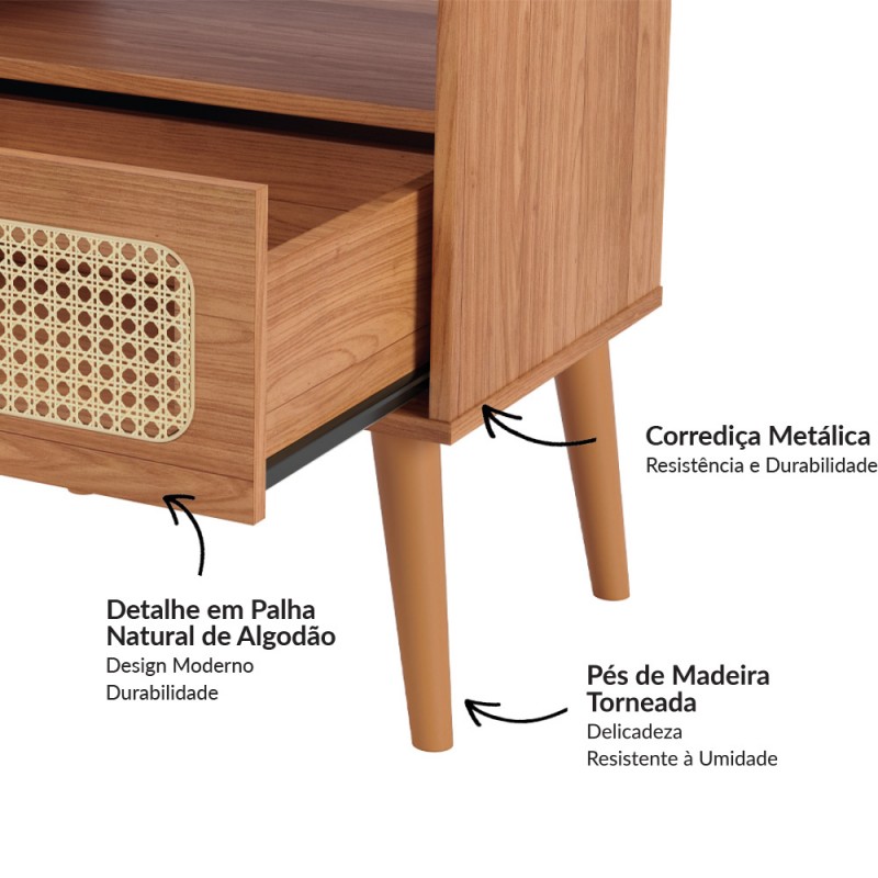 Mesa de cabeceira com tela 