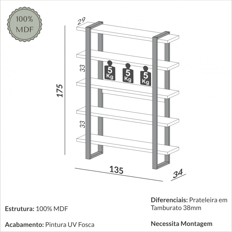 Estante de Livros Industrial