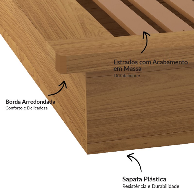 Cama para colchão king - freijó