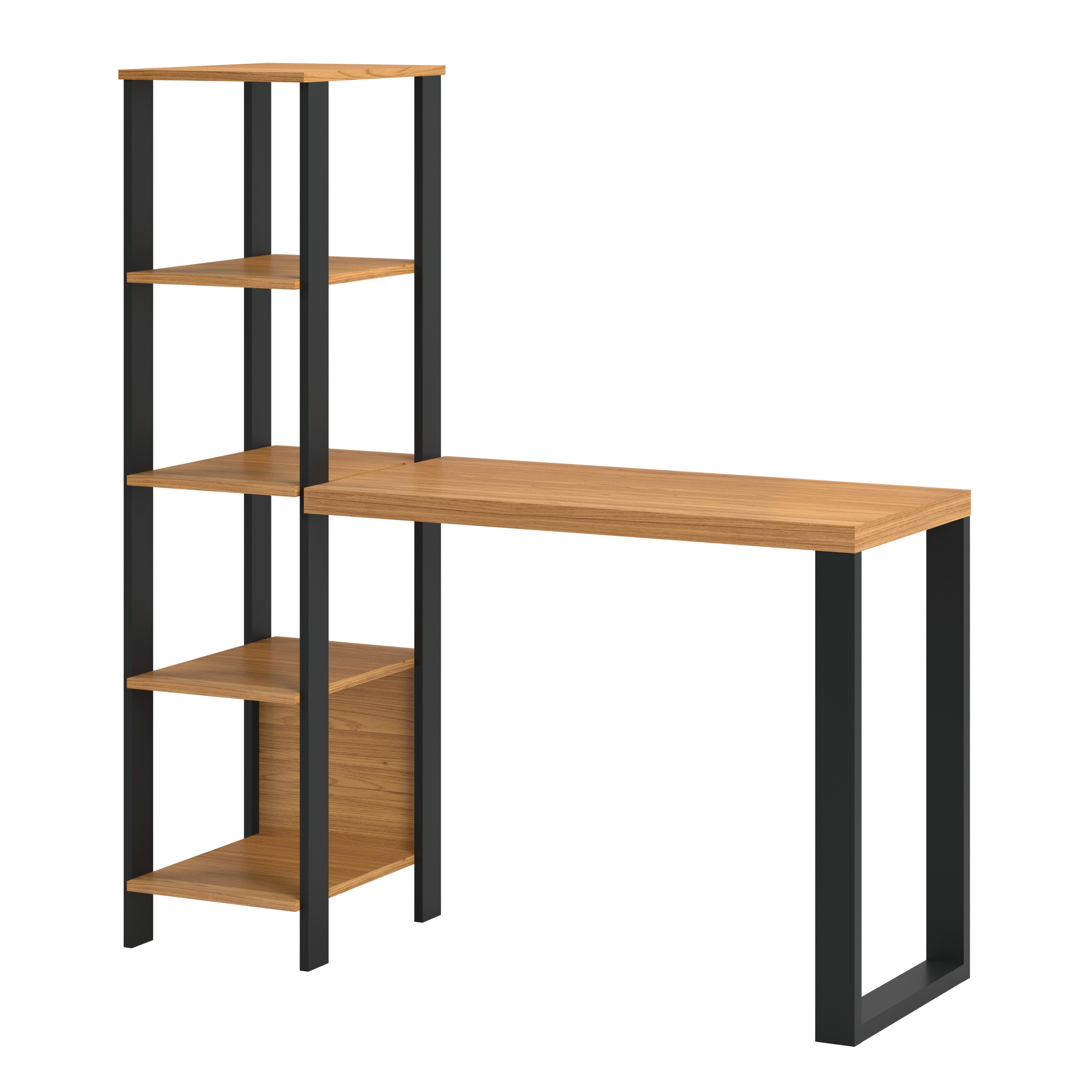 Mesa de escritório industrial com 5 prateleiras