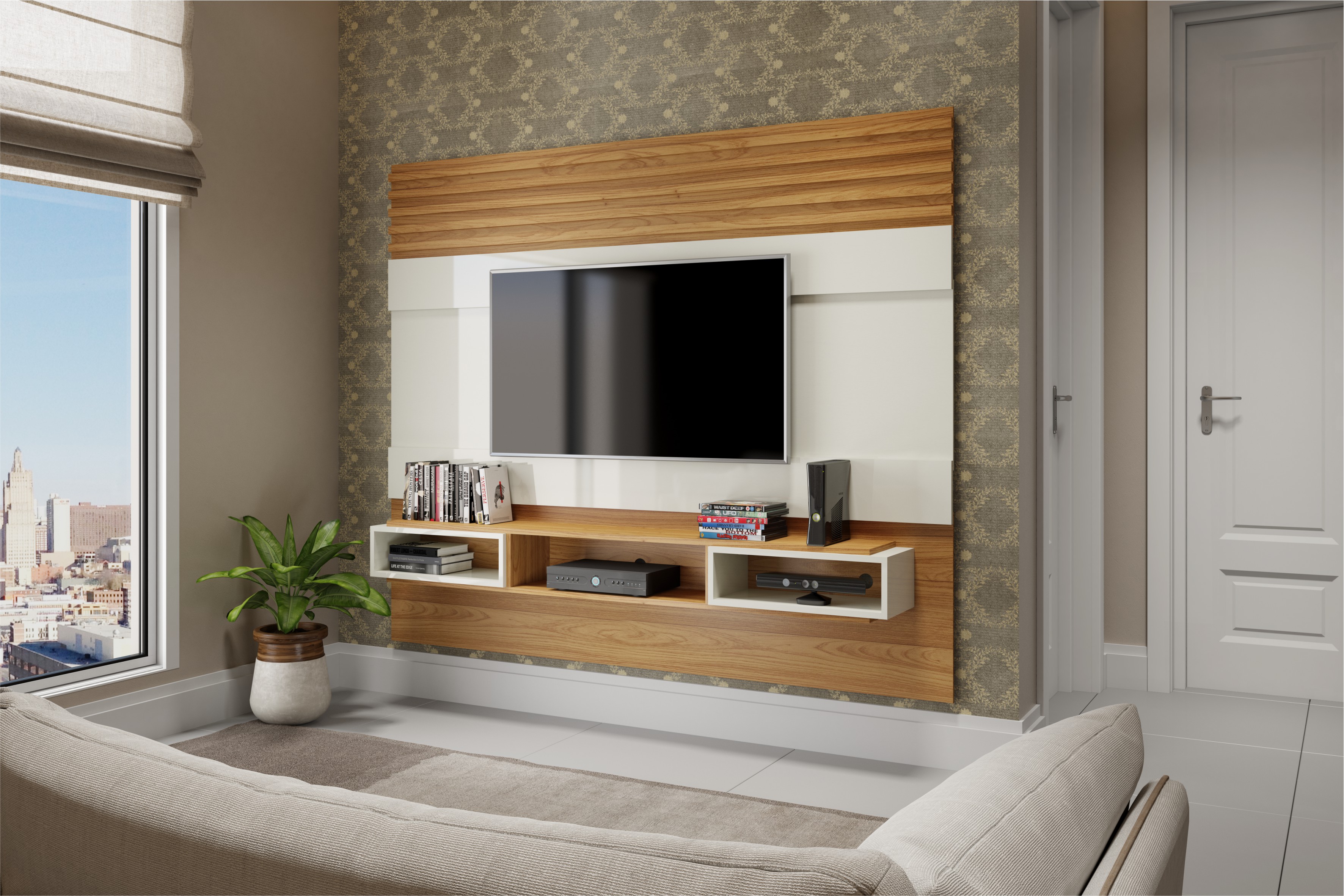 Painel de TV 1,80 com nichos