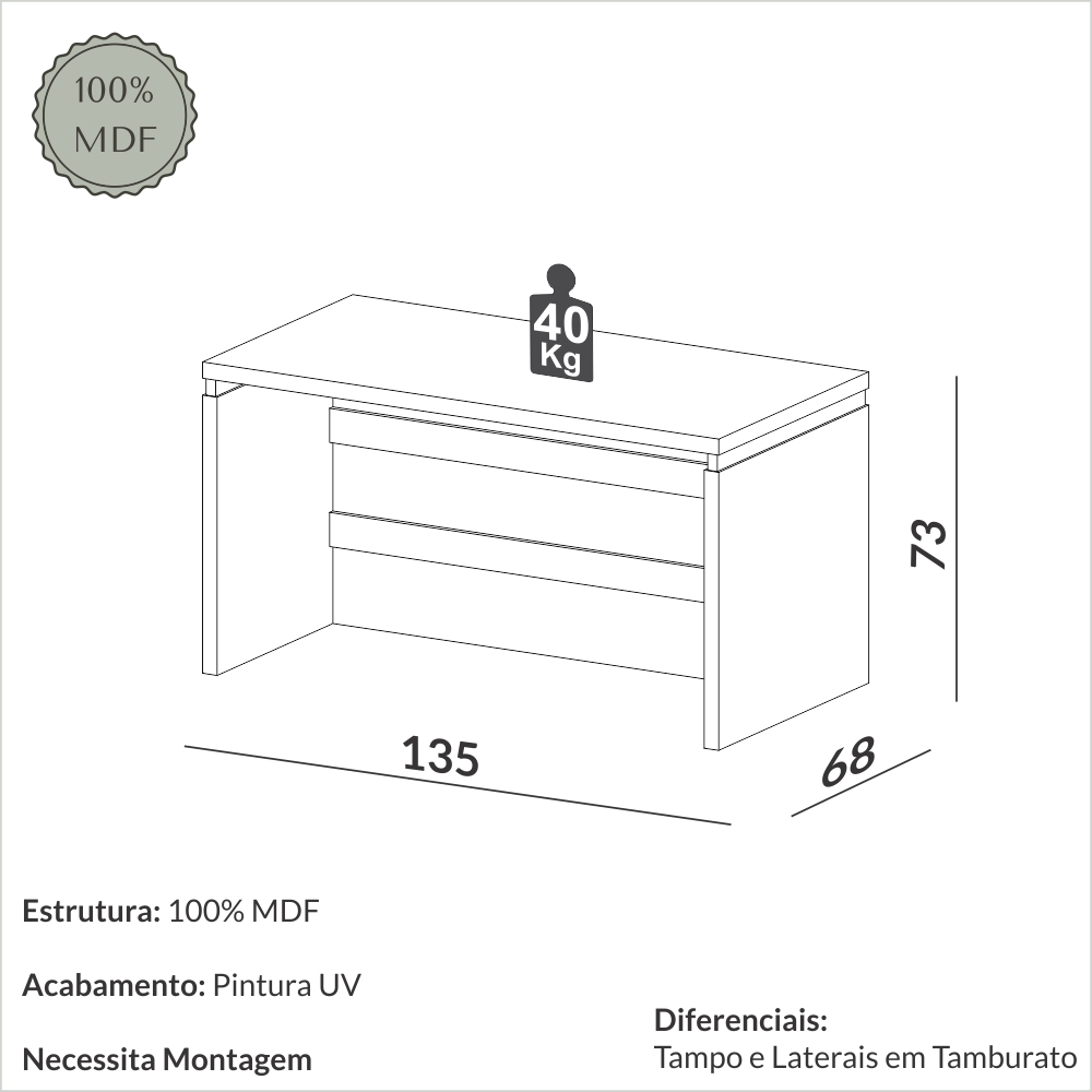 Mesa de escritório Viena