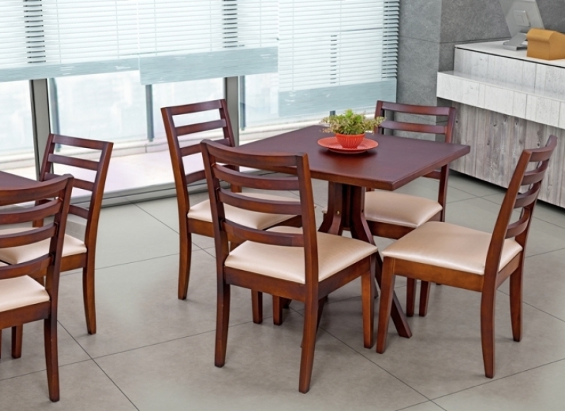 Mesa Gourmet 80x80cm - castanho