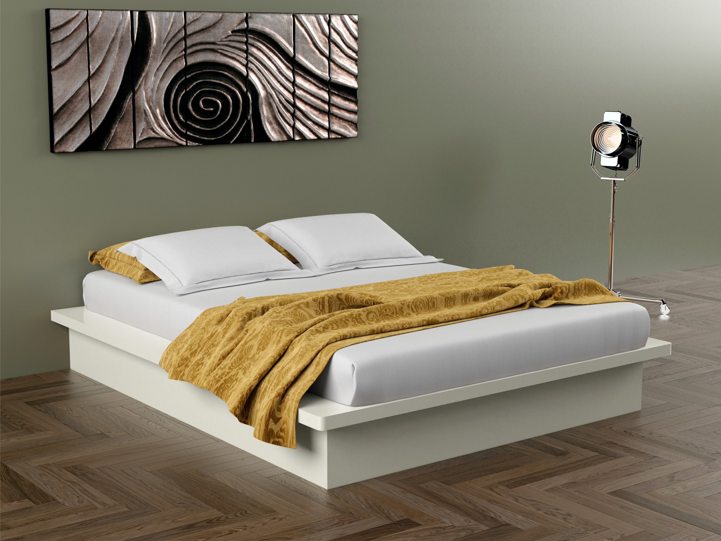 Cama para colchão king - offwhite