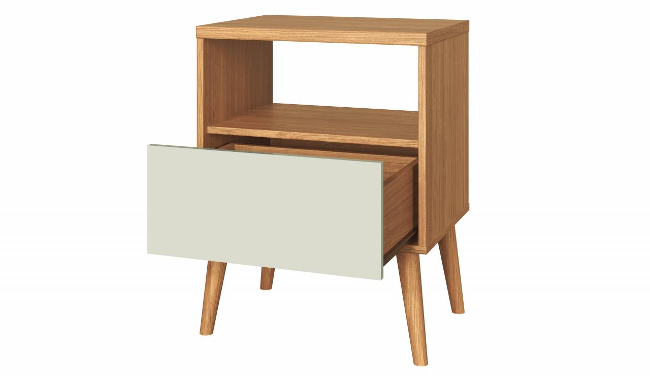 Mesa de Cabeceira pés palito 1 gaveta 